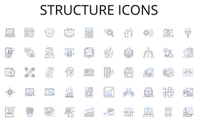 structure icons line collection javascript vector image