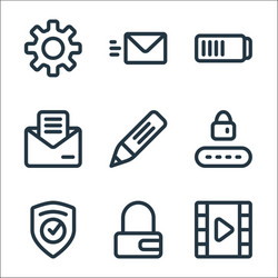 ui line icons linear set quality vector image