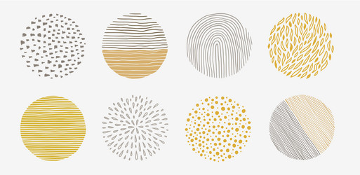 abstract line pattern circle set hand drawn vector image