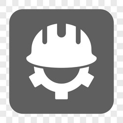 development helmet rounded square button vector image
