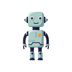 friendly cartoon robot character with a smiling vector image