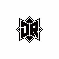 jr monogram logo with square rotate style outline vector image