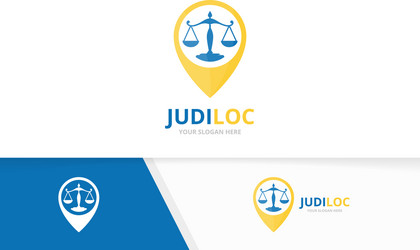 libra and map pointer logo combination vector image