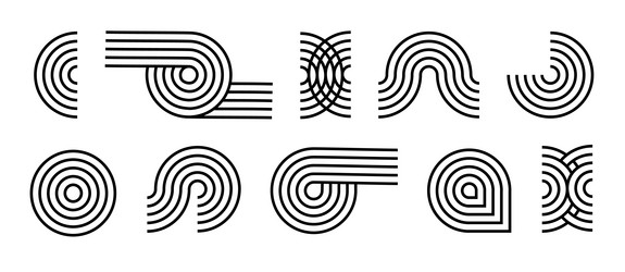 line pattern abstract shapes geometric elements vector image
