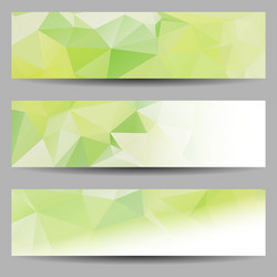 set of banners with abstract triangles vector