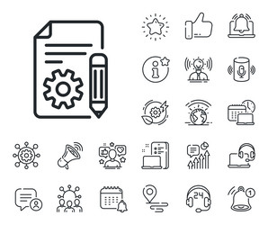 documentation line icon technical instruction vector image
