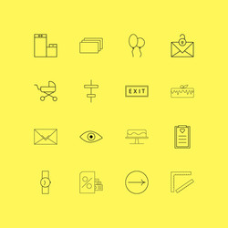 essential linear icon set simple outline icons vector image