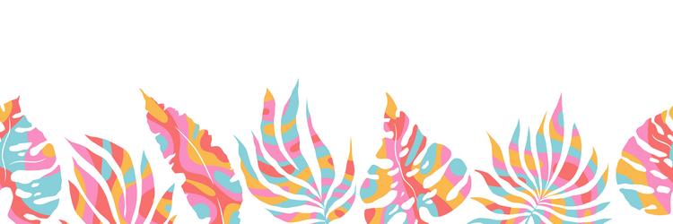 horizontal seamless pattern with groovy plants vector image
