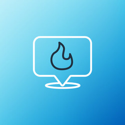 line map pointer with fire flame icon isolated vector image