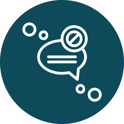 message blocked line circle style icon design vector image