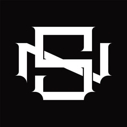 ns logo monogram with vintage overlapping linked vector image