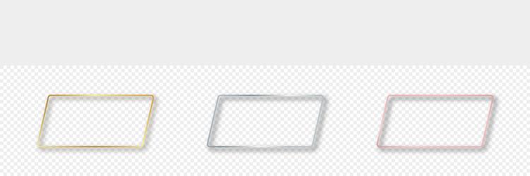 set of three rounded parallelogram frames vector image