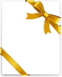 shiny gold satin ribbon on white background vector