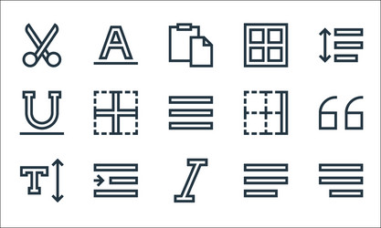 text editor line icons linear set quality vector image