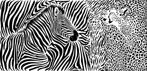 Wild animals background - pattern with zebra vector