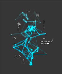 3d connection structure futuristic technology grid vector image