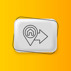 black map pointer with house icon isolated vector image