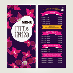 Cafe menu template design vector