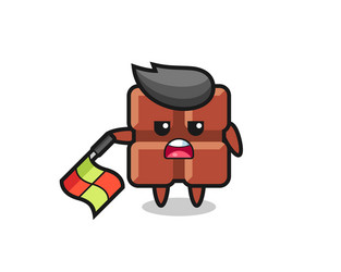 chocolate bar character as line judge hold vector image