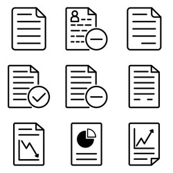 docs flat icon set isolated on white background vector image