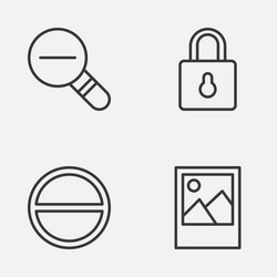 internet icons set collection of zoom out refuse vector image
