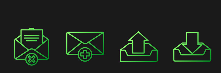 set line upload inbox delete envelope received vector image