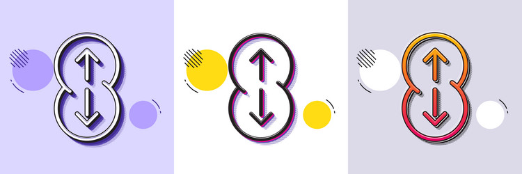swipe up line icon scrolling arrow sign landing vector image