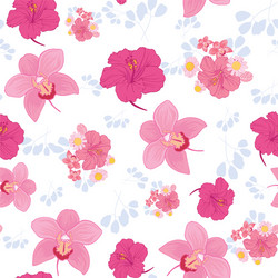 Tropical Flower Pattern Vector Image
