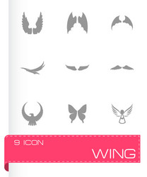 Wing icon set vector