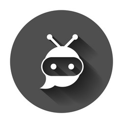 cute robot chatbot icon in flat style bot vector image