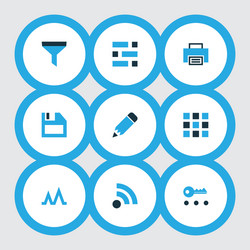 interface icons colored set with privacy edit vector image