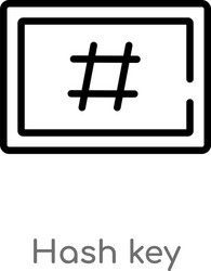 outline hash key icon isolated black simple line vector image