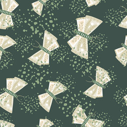 random seamless pattern with grey folk butterfly vector image