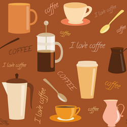 seamless pattern with coffee related elements vector image