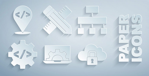 set web development site map front end cloud vector image