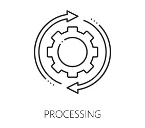 company data analytics processing line icon vector image