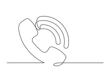 Continuous drawing of one line an phone vector