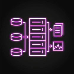Data Architecture Neon Icon vector image