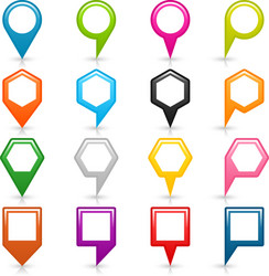 map pin sign location icon with drop shadow vector image