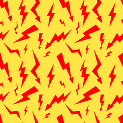 seamless pattern with red thunderbolt on yellow vector image