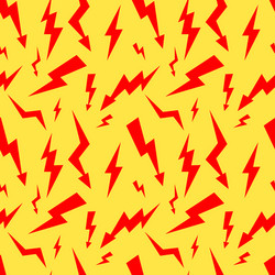 seamless pattern with red thunderbolt on yellow vector