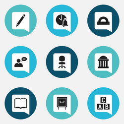 set of 9 editable science icons includes symbols vector image