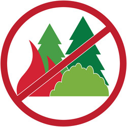 Sign circular-not fuel the fires in forest vector