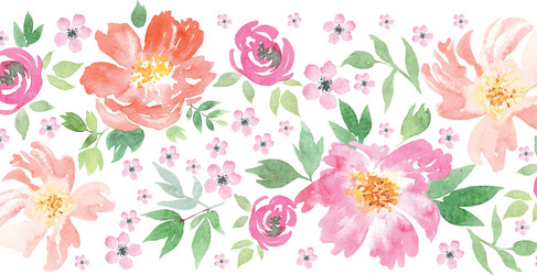 Watercolor spring flowers Royalty Free Vector Image