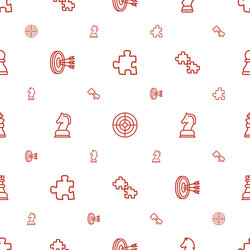 Strategy icons pattern seamless white background vector