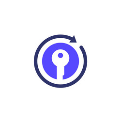 change key icon for web and apps vector image