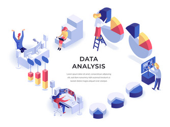 Big data isometric poster Royalty Free Vector Image