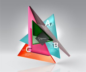 glossy glass translucent triangles on 3d empty vector image