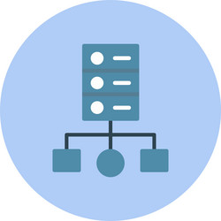 cluster computing flat circle icon vector image
