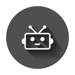cute robot chatbot icon in flat style bot vector image
